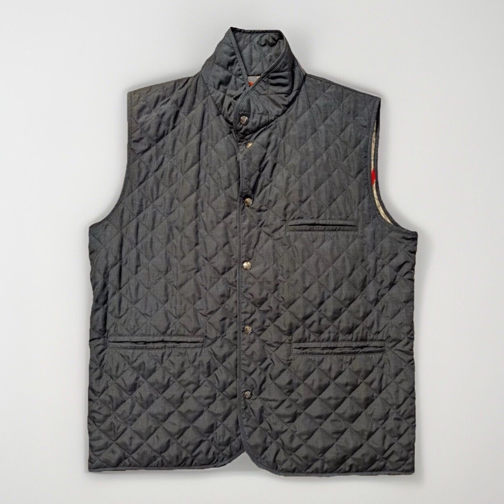 Isaia Men’s Vest L (EU 52) Quilted Puffer Blue, Lining, Extralight Aqua, Italy - Picture 1 of 12